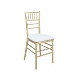 Gold chiavari white cushion